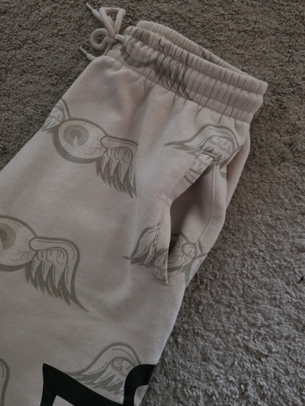 Von Dutch Beige Wing Graphic Jogger Pants